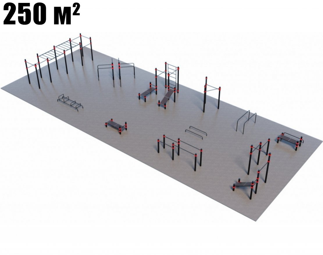Проект Парковая площадка для Воркаут и ГТО 4-2 (25 х 10 м)